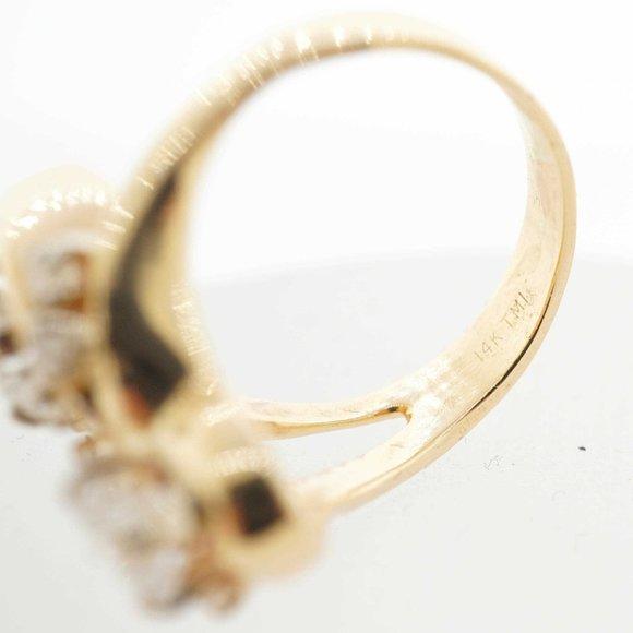 Art Deco Estate Sale Diamond Ring 14k Yellow Gold Vintage Jewelry 1.55 TCW - Picture 3 of 5